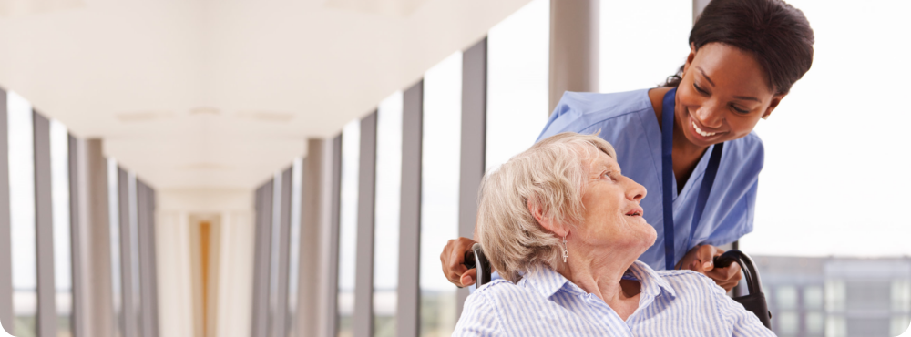 elder with nurse